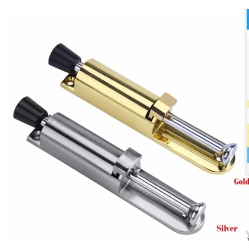 Heavy Duty Door Holder Zinc Alloy Soft Rubber Foot Spring Loaded Easily Step-On Door Stopper Holder w/ Screw Silver