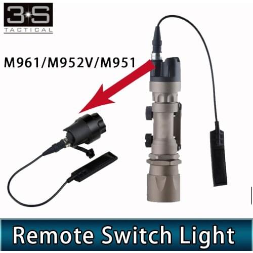 Tactical Flashlight Remote Pressure Switch For M961 M952V M951 Tail Cover Pressure Pad Airsoft Dual Switch Assembly