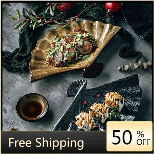 Vintage Decoration China Dinner Plates Microwave Dinnerware Sushi Large Plate Food Design Snack Dessert Plato Home Decor HX50DP