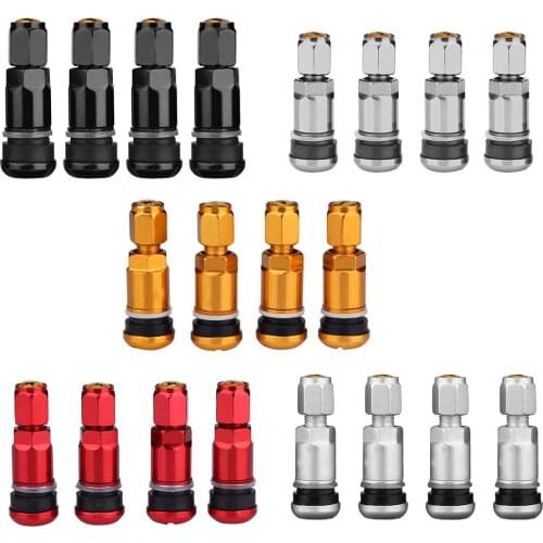 VODOOL 4pcs Universal Car Tubeless Aluminum Alloy Air Bicycle Tire Valve Stems Caps Tyre Wheel Round Cover Auto Accessories