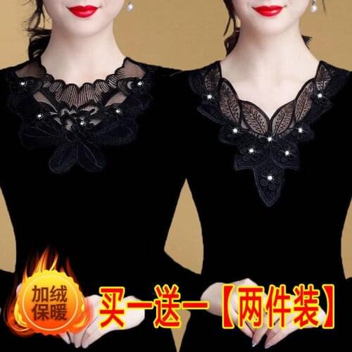 Woman Tshirts Black Mesh Long Sleeve Autumn Winter T-shirt plus Size Top for Women Tops Mujer Camisetas