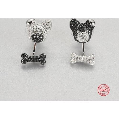 2020 New Fashion Charm Sterling Silver Original 1:1 Copy, Cute Puppy Bone Fun Full Stud Earrings Women Luxury Jewelry Gifts