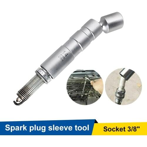 1 pc Swivel Magnetic Spark Plug Socket 14mm 12-Point Thin Wall Socket 3/8" Drive Spark Plug Removal Tool for BMW Mini Nissan