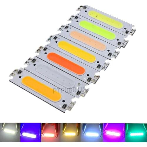 10PCS allcob Hot sale 60*15mm LED COB Strip Light Source moudle Colorful COB LED bulb 12V DC 2W FLIP Chip for DIY Car Lamp