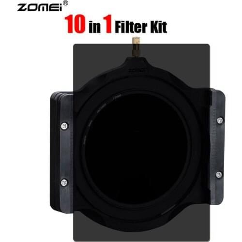10 in 1 Zomei 100x150mm Gradient + Full Color ND2 ND4 ND8 ND16 + 100mm Multifunctional Filter Holder + 77mm Ring for Cokin Z LEE