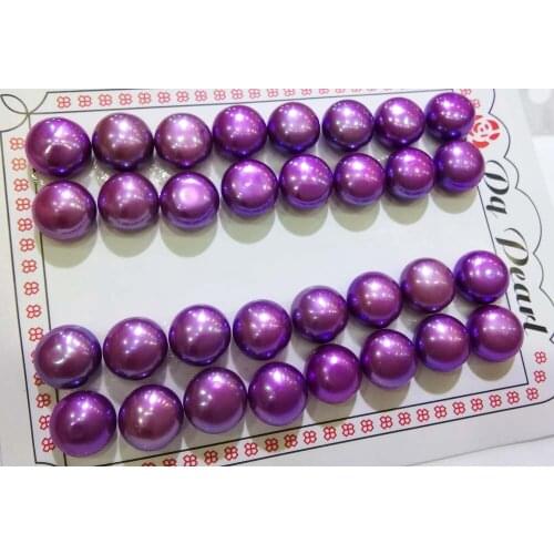 16pairs freshwater pearl coin earrings beads 10-11mm red pink blue FPPJ wholesale beads nature loose beads for DIY jewelry