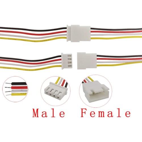 20CM JST XH2.54 4 Pin Pitch 2.54mm Male Female Plug Jack Socket Wire Cable Connectors XH 2.54 MM Terminal Docking Cable 26AWG