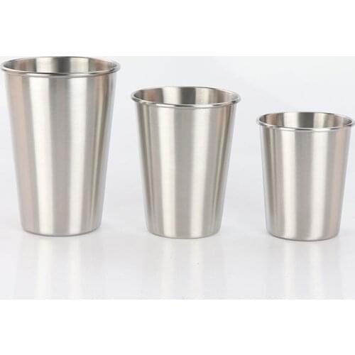 230ml350ml500ml Stainless Steel Cup Metal for Coffee Tea Beer Juice Drinking Mugs Reusable Tumbler Outdoor Camping Travel Party