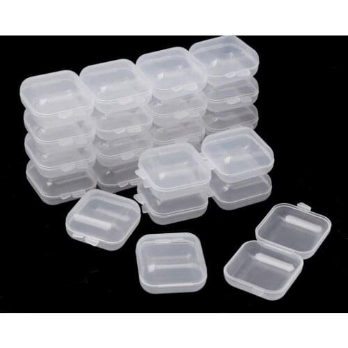 3.5*3.5cm Square Plastic Storage Box Jewelry Container Transparent Square Box Case Container for Jewelry Beads Earrings