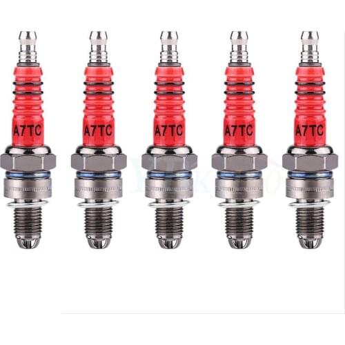 5Pcs Spark Plug Durable for Scooter ATV Quads GY6 50CC 125CC 150CCThis spark plug electrode is a high performance racing