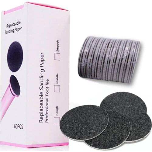 60 PCS/Lot Replacement Sandpaper Disk Sanding Paper Accessory For Electric Foot Callus Remover Tool Pedicure Foot File 60 Pieces