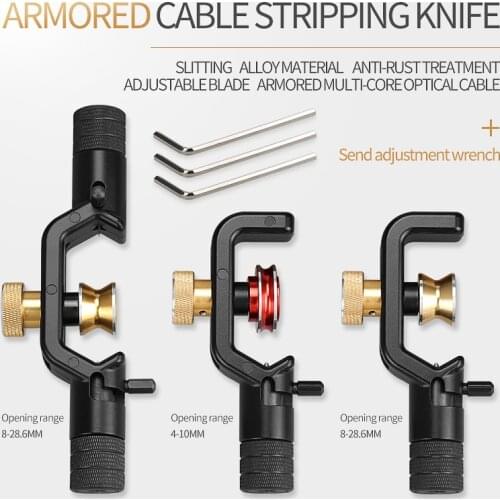 ACS-2 Armored Wire Stripper 4-10mm & 8-28mm Optical Cable Slitter Fiber Optic Stripping Tool Jacket Slitter Sheath Cutter