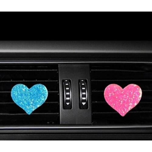 Bling Car Accessories For Girls Car Aroma Diffuser Mini Heart Shape Flavoring For Car Fresheners Auto Perfume Car Air Vent Clip
