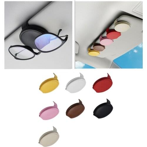 Car Glasses Case Auto Sun Visor Glasses Holder Sunglasses Clip Card Ticket Holder Pen Case Clip Box Universal Accessories