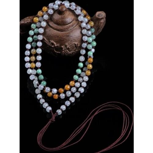 Natural Myanmar jade handmade pendant necklace rope genuine jadeite jade rope chain jade jewelry wholesale lots bulk
