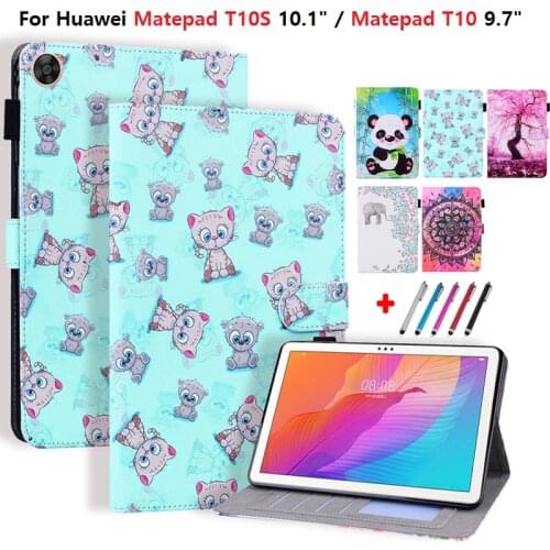 For Huawei Matepad T10S AGS3-L09 AGS3-W09 Case Cartoon Panda Bear Tree Cover Funda For Tablet Huawei Matepad T10 T 10s 10.1 9.7