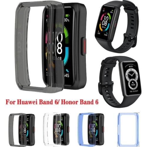 For Huawei Band 6 / Honor Band 6 Case Silicone Shockproof Protective Cover Soft TPU Protector Shell Frame