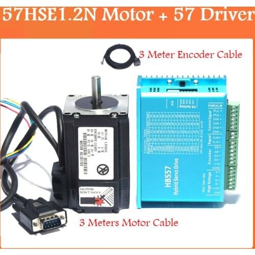 Nema 23 Stepper Motor Driver 1.2nm Servo Motor 57HSE1.2N+HBS57 Closed-loop step motor 1.2NM 57 Hybrid closed loop 2-phase