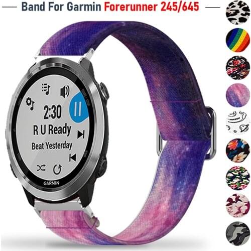 Elastic Nylon Strap for Garmin Forerunner 245 Music Watch Watchband for Garmin Forerunner 645 Watch Wrist Band Bracelet 20/22mm