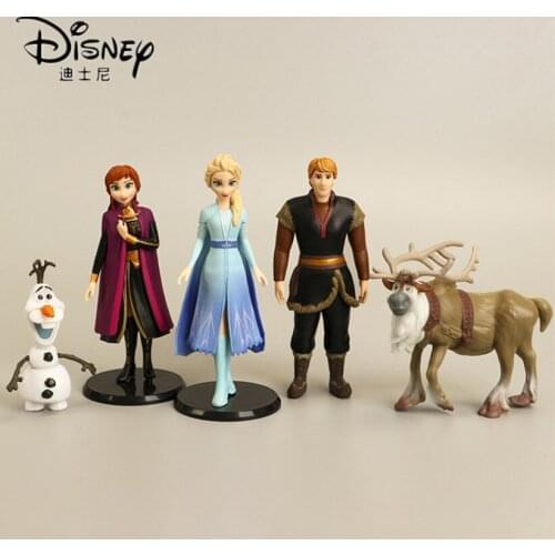 Disney Frozen Princess 5pcs/Lot 9-14cm Anna Elsa Action Figures Kristoff Sven Olaf PVC Model Dolls Collection Birthday Gift Toys
