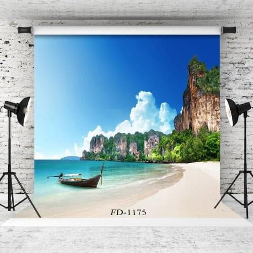Boat Photography Background Mountain Beach Backdrops for Photograph Accessories Child Baby Vinyl Cloth Backdrop Photo Shoot