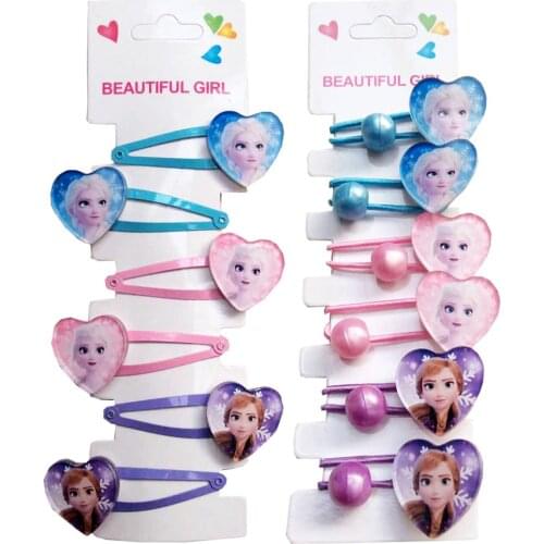 Frozen 2 Elsa BB Hairpin Rubber Band Hair Accessories Cute Princess Girls Headdress Cosplay Party Hair Clips Gifts For Children