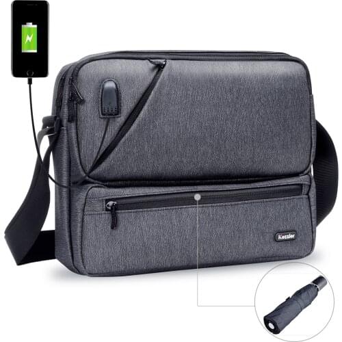 ICozzier Multipurpose/Multi-Space Crossbody Bags Electronic Accessories Organizer Storage Sling Messenger Bag for iPad,Umbrella