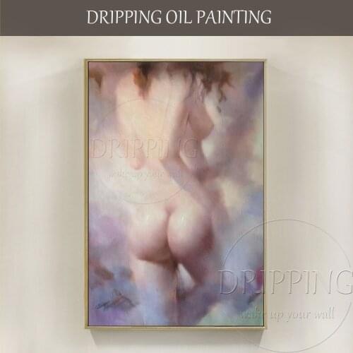 Excellent Artist Hand-painted Wall Art Nude Portrait Oil Painting on Canvas Handmade Naked Sex Girl Oil Painting for Living Room