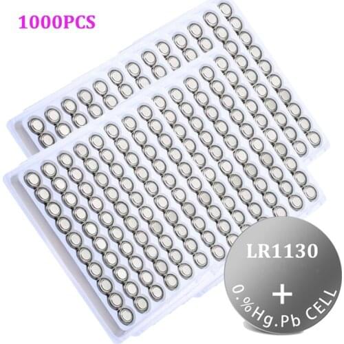1000PCS LR1130 LR 1130 1.5V Button Cell Coin 189 AG10 V10GA L1131 SR1130W SR1130 389 LR54 SR54 Watch Alkaline Battery