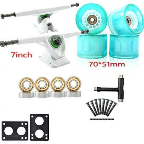70mm Skateboard Wheel Long Board Fish Plate Brush Street Trucks Shock Absorption Four Wheel Double Tilt Skateboard Bridge 7inch