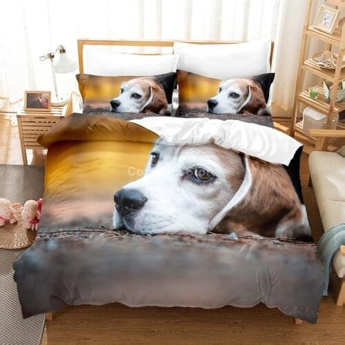 Pet Dogs Animal Bedding Set Modern 3d Duvet Cover Sets Comforter Bed Linen Twin Queen King Single Size Kids Scenery Lovely Dog