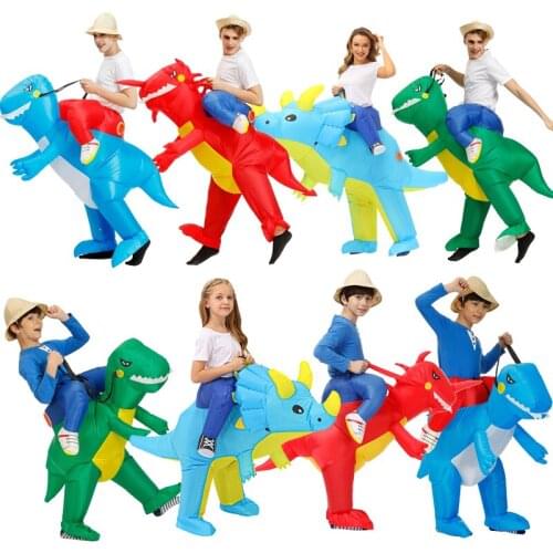 Halloween Cosplay Costume Kids Inflatable Dinosaur Costume for Adult Little Child Carnival Party T-Rex Birthday Gift T-rex Suit