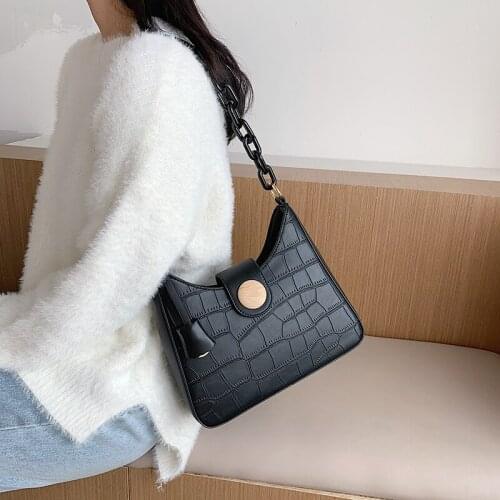 Longlight lady underarm bag Women crocodile pattern shoulderbag Popular chain bag Woman fashion handbag Hot hobos bag