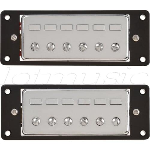 Mini Humbucker Pickups for Electric Guitar Parts Accessories Humbucking Pickup Double Coil Bridge Neck Set Chrome Black Frame