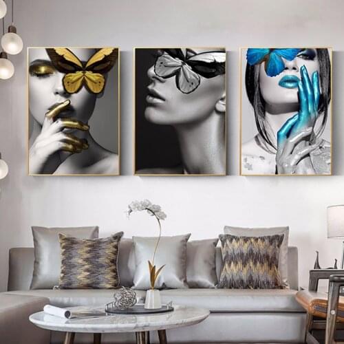 Prints Fashion Lips Girl Figure Flower Poster Modular Pictures Wall Pop Art Canvas House Painting Home Decor Restaurant Vintage