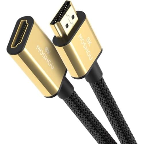 Moshou HDMI-compatible 2.1 Cables 8K 4K 60Hz male to female Adapter Extension cord Dynamic HDR ARC CEC High Definition Video