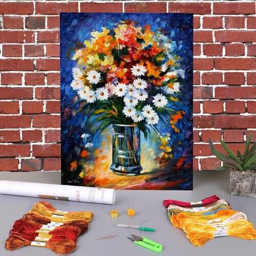 Fascination Printed Fabric 11CT Cross Stitch Set DIY Embroidery DMC Threads Handicraft Knitting Craft Sewing Mulina Decor