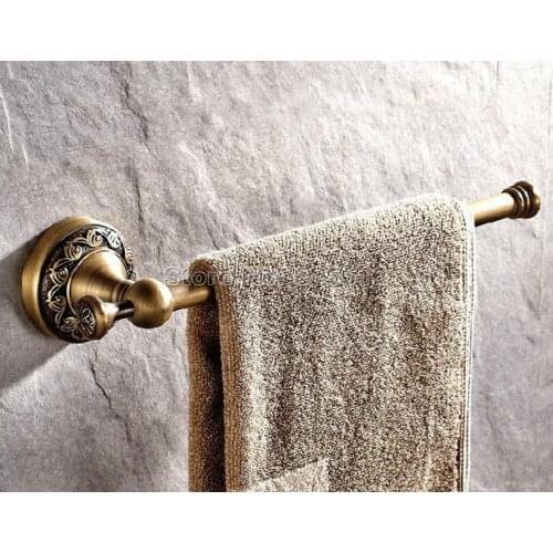 Bathroom Accessory Wall Mounted Antique Brass Single Towel Rack Holder Towel Bar Wba481