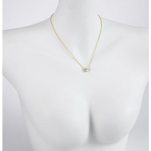 Stainless Steel Crystal Heart Pendant Necklace Love Chain as Mothers Day Valentines Day Gift