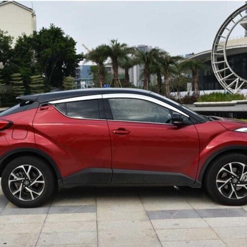 Brand New 1 Set Windows Chrome Vent Visors Rain Guard Sun Shield Deflectors For Toyota CH-R 2018-2019