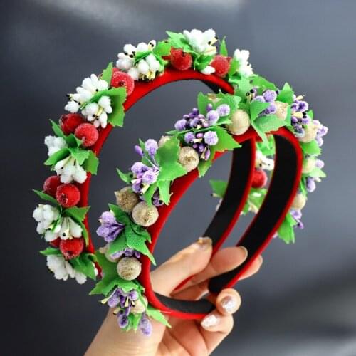 New Flower Headband for girls Red Hair Band Women Hairbands Christmas Party Floral Hair Accessories Jewelry Festival Photography