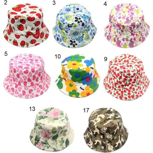 Fashion Toddler Kids Baby Boys Girls Floral Pattern Bucket Hats Sun Helmet Hat Summer Accessory