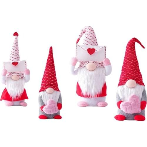 Valentines Gnomes Plush Decorations -Valentines Day Mr & Mrs Handmade Swedish Tomte Stuffed Gnomes Plush Doll