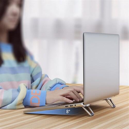 Laptop Stand Desktop Invisible Heightening Bracket Support Mount Cooling Holder Silver/Gray Color