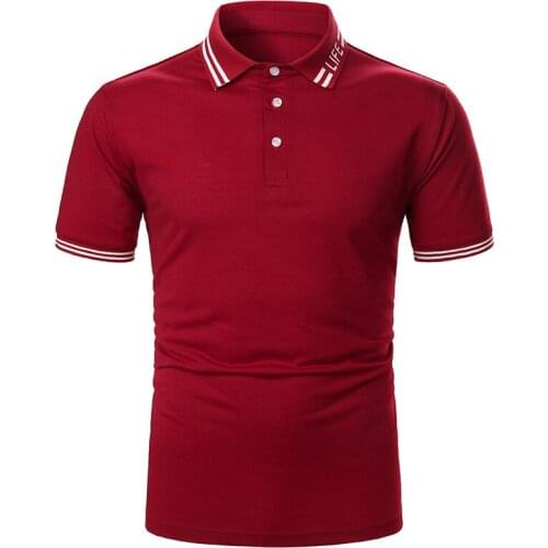 Casual Shirt Sport Top Blouse Mens Basic Solid Color Cotton Turn-down Collar PoloShirt Men Fashion Short Sleeve Shirt MTP137