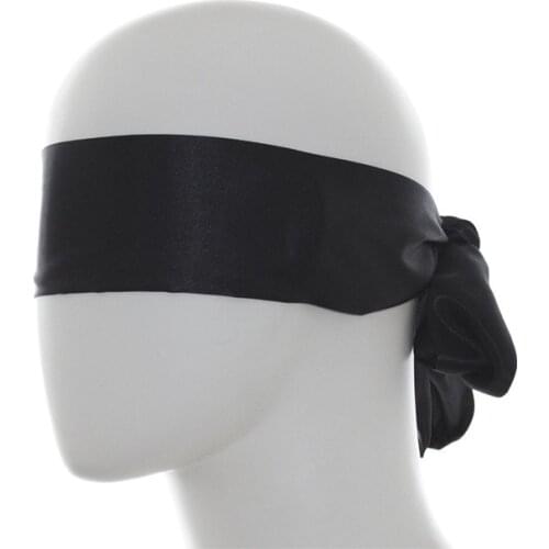 Blindfolded Mask Spanking Black Satin Tied Hands Multi-purpose Ribbon Blindfold Handcuffs