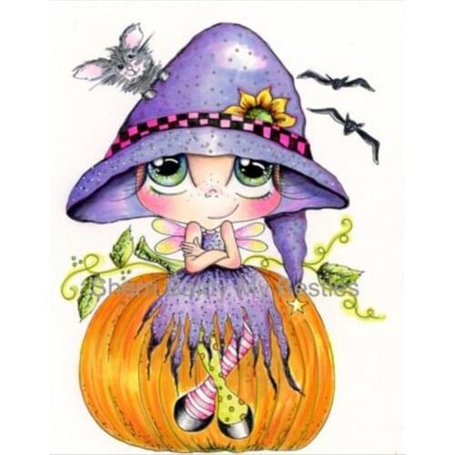 10x6 Sitting on a pumpkin Transparent Clear Stamps Silicone Seals for DIY scrapbooking photo album Card Making