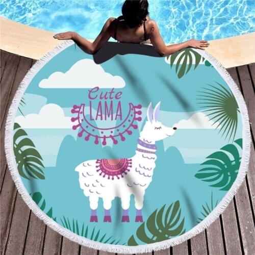 Unicorn Alpaca strandlaken luxury beach towel Sea beach towel Pareo beach Fringed beach towel Round beach towel Bath towel towel