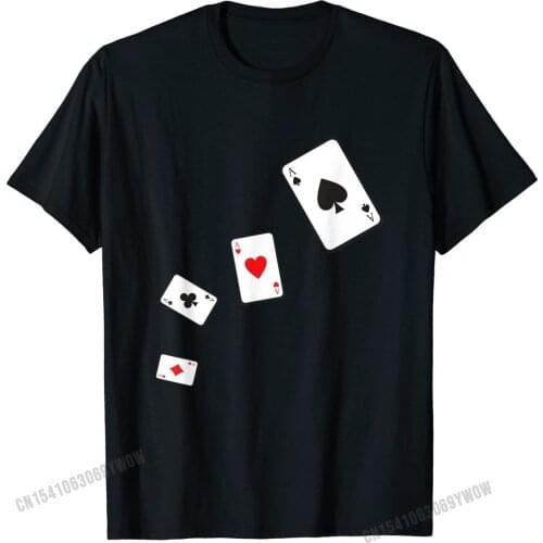 Aces Playing Cards Shirt, Poker Gambling Casino Game Gift Print Cotton Male Tees Printed On High Quality Tshirts