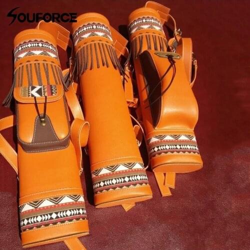 3 Style Arrows Quiver Arrow Bag 53x12.5cm Size in Yellow Ultrafiber Single shoulder Harness Bag for Archery Hunting Shooting